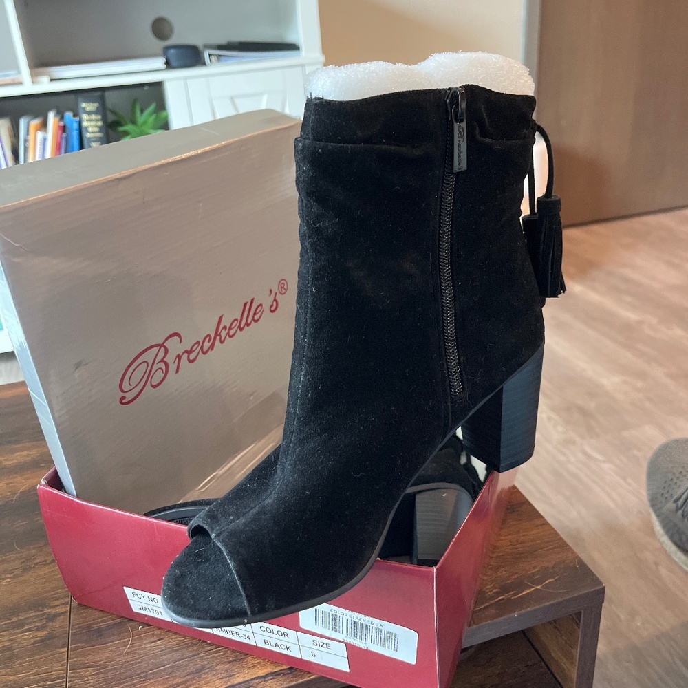 Black open toe heels - NEW never worn